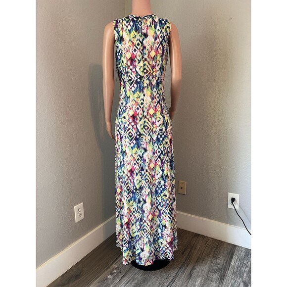 ELLEN TRACY Womens Watercolor Wrap Maxi Elegant Dress Sz 6 Sleeveless NWT #15 - Picture 8 of 10
